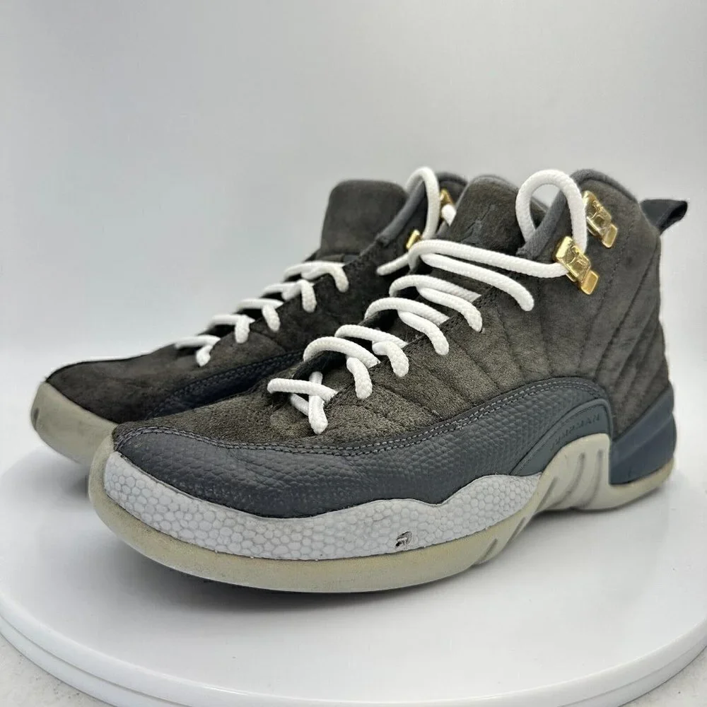Nike Air Jordan 12 XII Retro GS Dark Grey Wolf Youth Shoes 153265-005 Size 4.5 Y